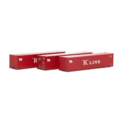 Athearn N 40' Corrugated Low-Cube Container, K Line #2 (3)