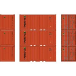 Athearn HO 20' Corrugated Container, HDMU (3)