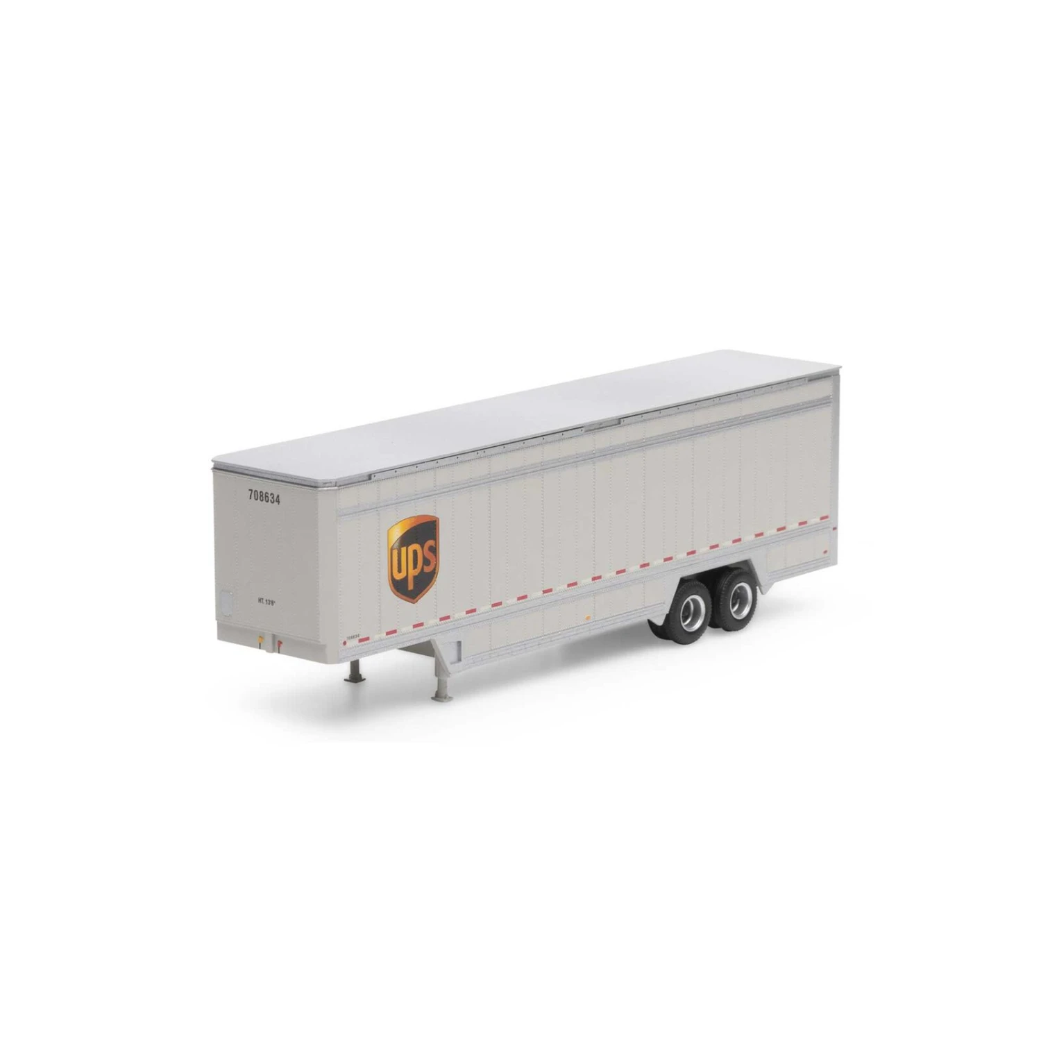 Athearn HO 40' Drop Sill Parcel Trailer, UPS/Logo #708634 3 Athearn HO 40' Drop Sill Parcel Trailer, UPS/Logo #708634