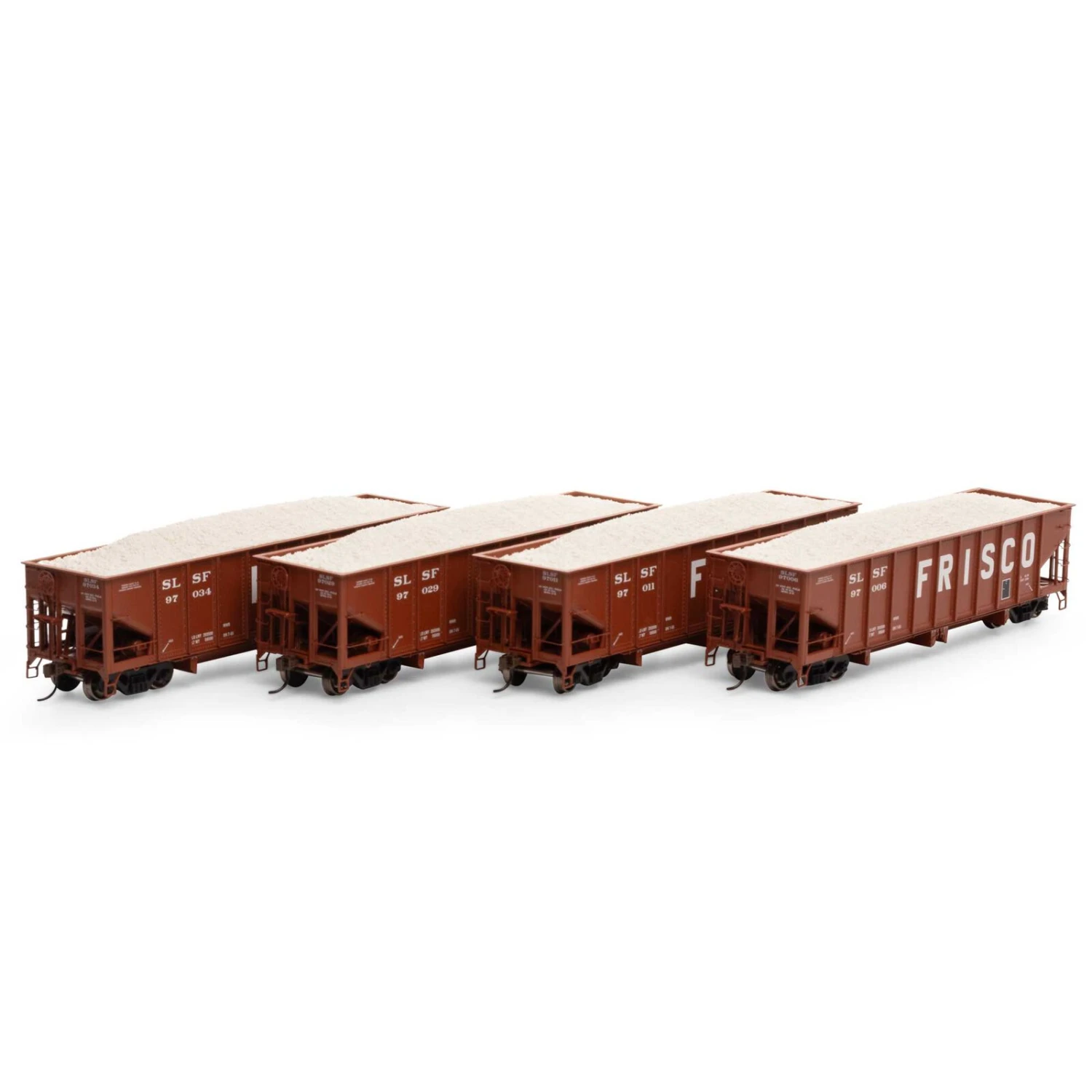 Athearn HO 40' Ribbed 3-Bay Ballast Hopper, SLSF #1 (4) 3 Athearn HO 40' Ribbed 3-Bay Ballast Hopper, SLSF #1 (4)