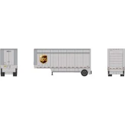 Athearn HO RTR 28' Drop Sill Trailer UPS With Shield #202017