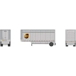 Athearn HO RTR 28' Drop Sill Trailer UPS With Shield #293734