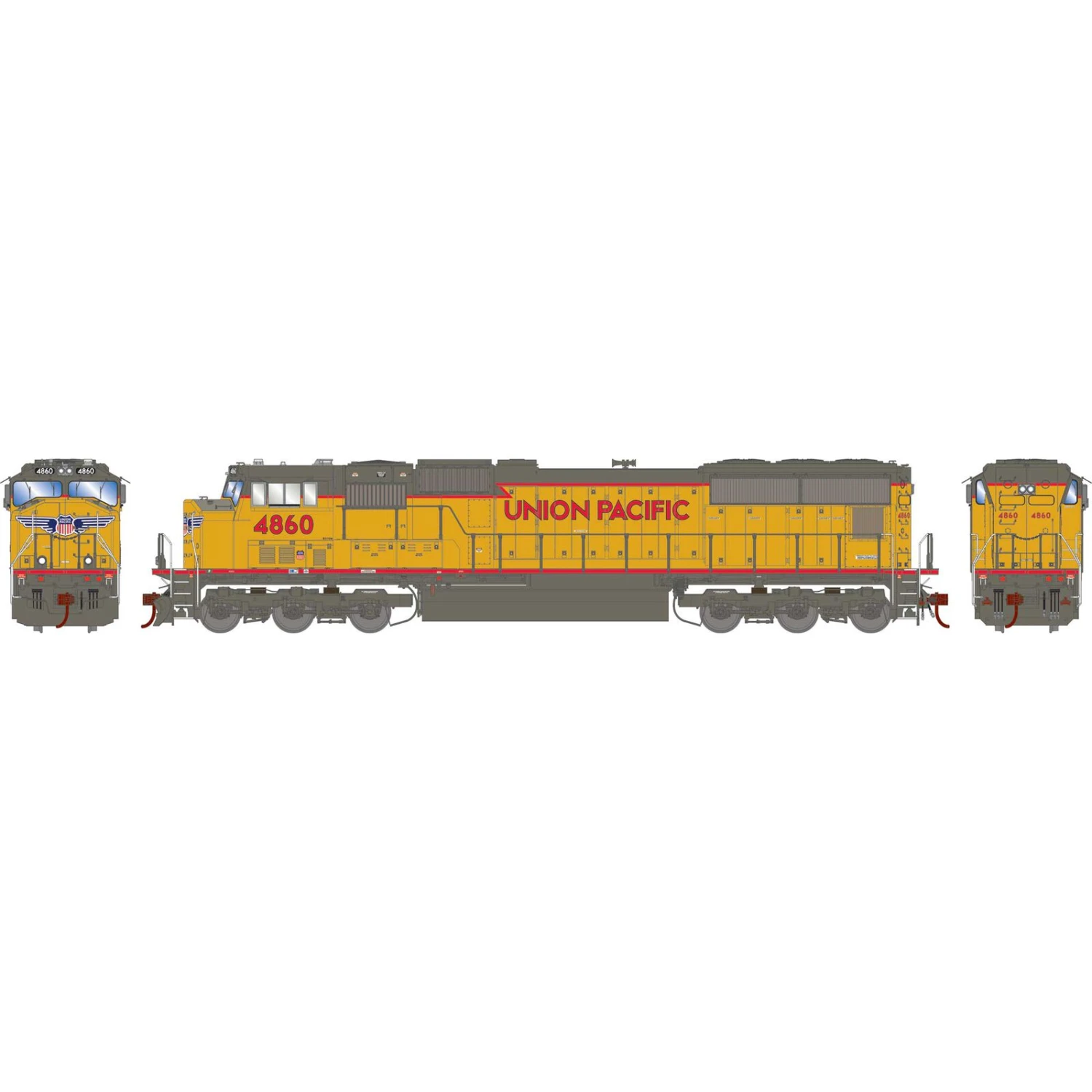 Athearn HO SD70M Locomotive With DCC & Sound, UP / Flared #4860 3 Athearn HO SD70M Locomotive With DCC & Sound, UP / Flared #4860