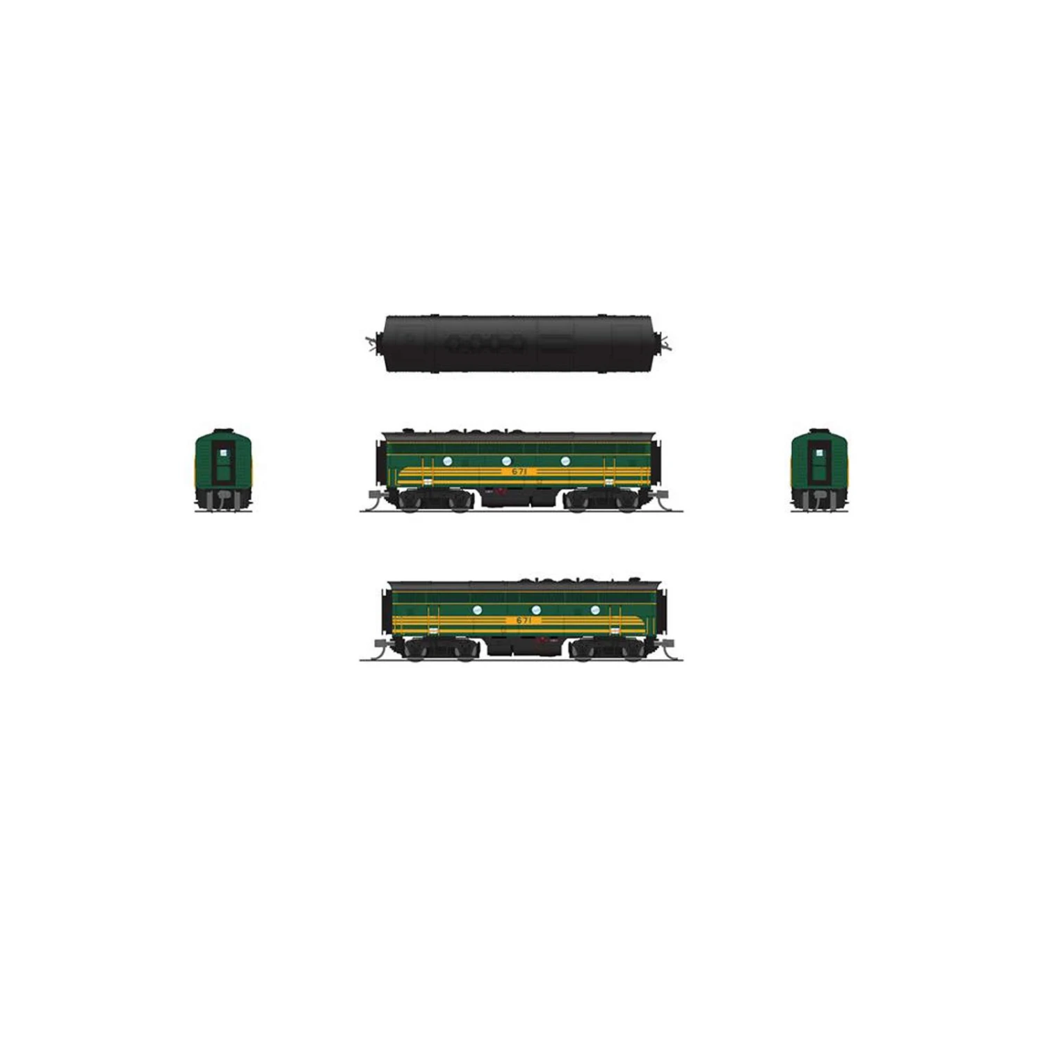 N EMD F3 A/B Locomotive, Unpowered B, Paragon4, MEC #683/671B 6 N EMD F3 A/B Locomotive, Unpowered B, Paragon4, MEC #683/671B - Image 4