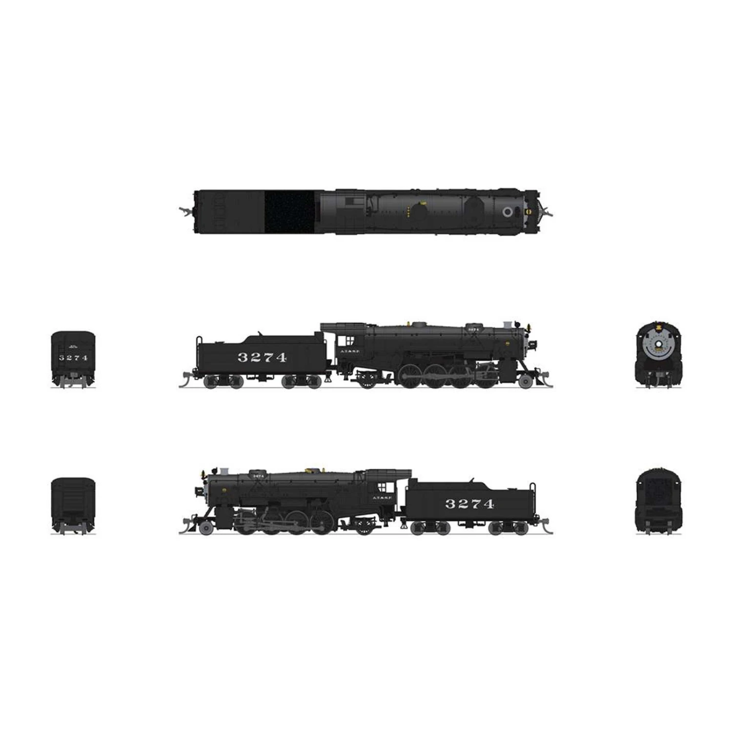 N USRA Heavy Mikado 2-8-0 Steam Locomotive, ATSF 3274, Paragon4 4 N USRA Heavy Mikado 2-8-0 Steam Locomotive, ATSF 3274, Paragon4 - Image 2