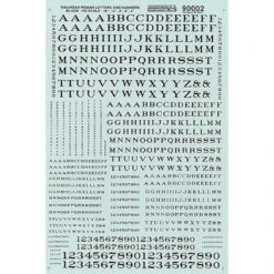 HO Letters & Numbers, Roman/Black