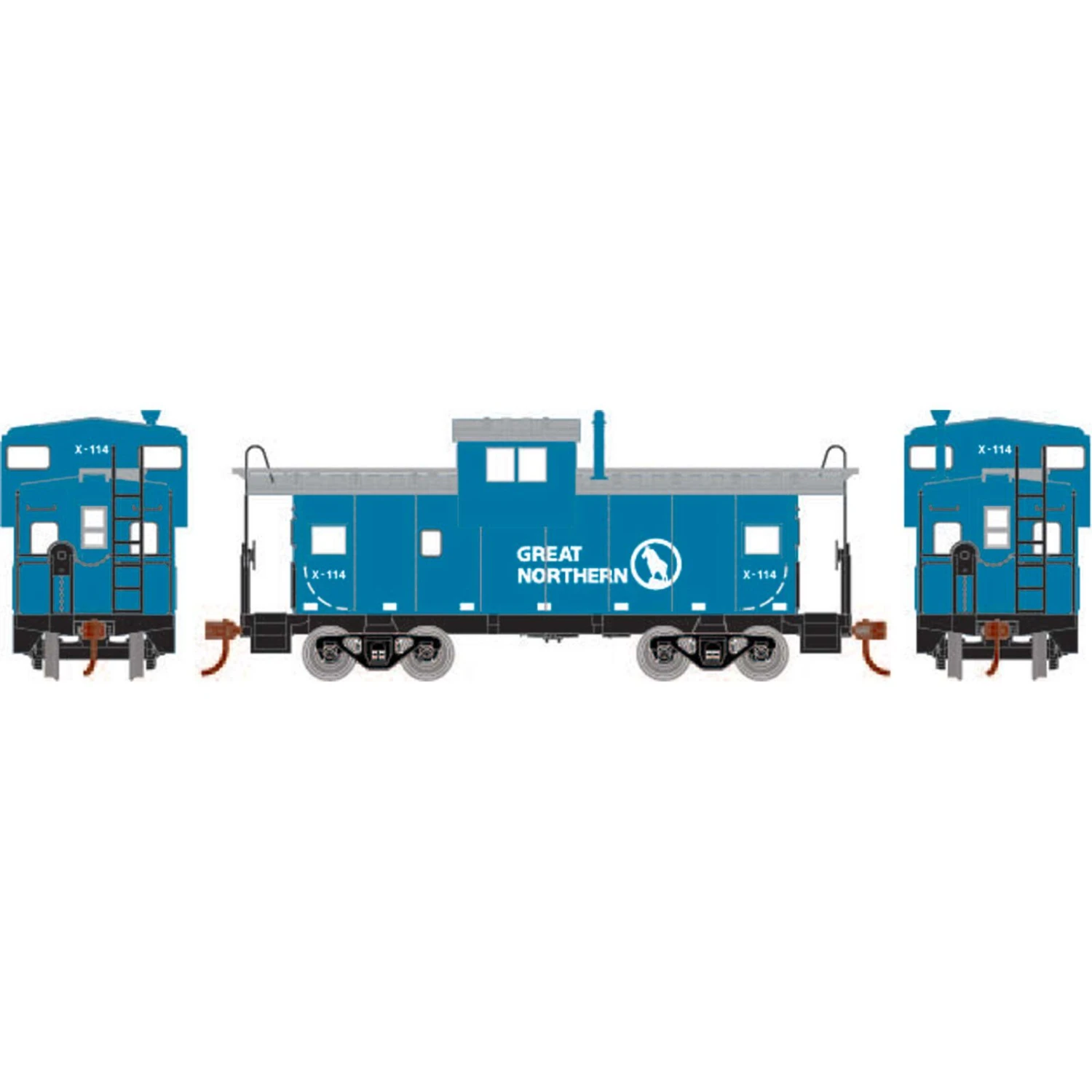 Athearn HO Wide Vision Caboose, GN #X-114 3 Athearn HO Wide Vision Caboose, GN #X-114