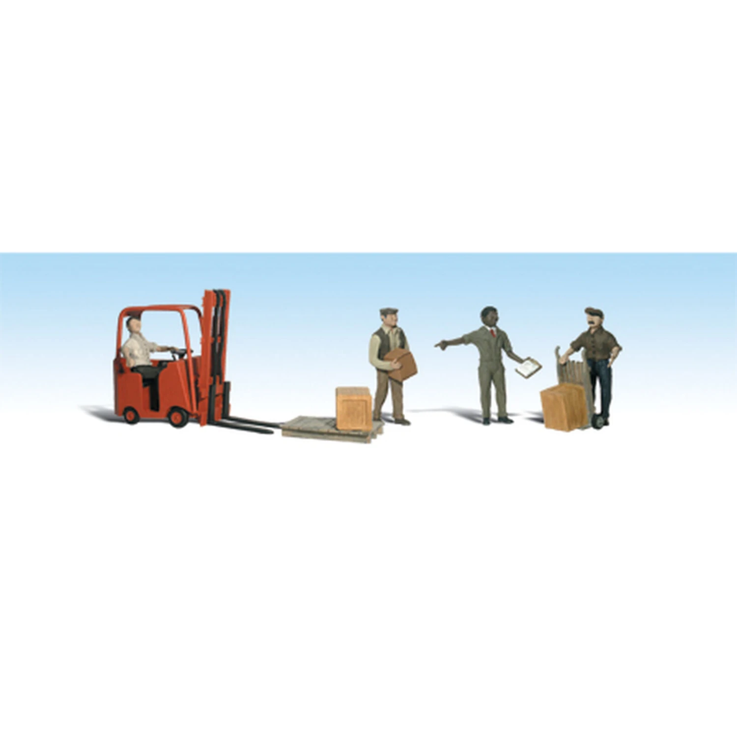 Woodland Scenics HO Workers With Forklift 3 Woodland Scenics HO Workers With Forklift